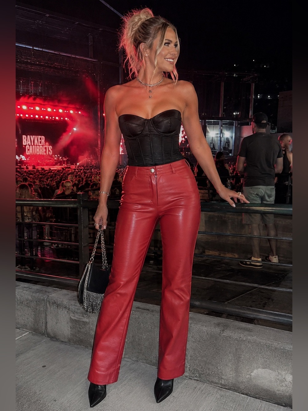 Genuine Leather Vintage Classic Red Pants
